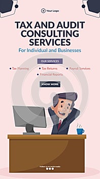 Tax and audit consulting services portrait template