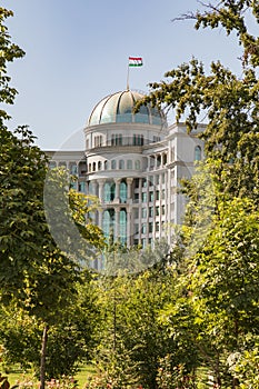 The Tax Committee Building, seen from Rudaki Park, Dushanbe