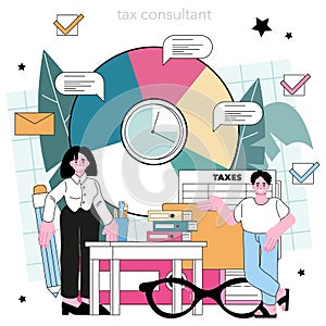 Tax consultant. Financial adviser' accounting help and tax payments