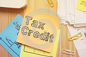 Tax Credit is shown on the conceptual business photo