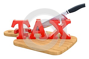 Tax cut concept. 3D rendering