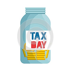 Tax day mason jar with coins