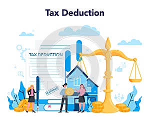 Tax deduction. Income subsidies. Idea of accounting and payment.