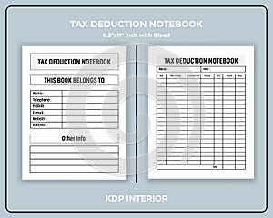 Tax Deduction Notebook KDP Interior