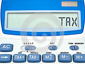 Tax display calculator closeup