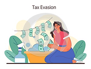Tax evasion. Financial efficiency, budgeting and economy idea.