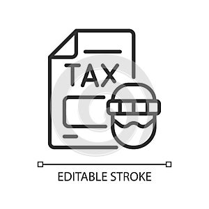 Tax evasion linear icon