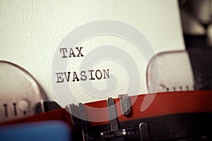 Tax evasion phrase photo