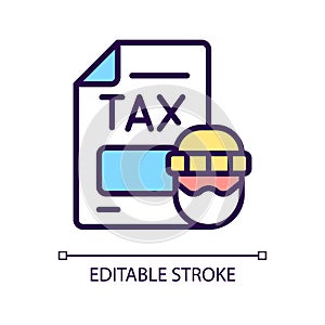 Tax evasion RGB color icon