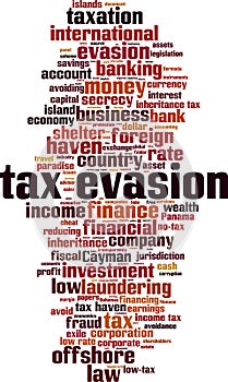 Tax evasion word cloud