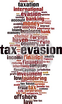 Tax evasion word cloud photo