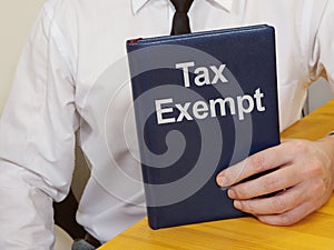 Tax Exempt is shown on the conceptual business photo photo