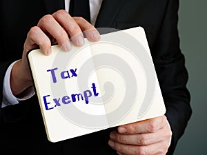 Tax Exempt  sign on the page photo