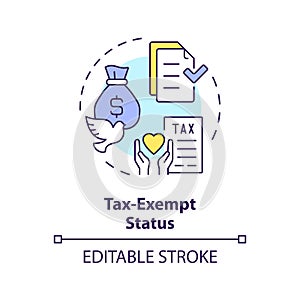 Tax exempt status multi color concept icon
