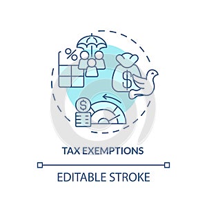 Tax exemptions soft blue concept icon