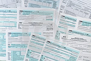 1040 tax form close up on desk. tax time. taxes concept