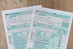 1040 tax form close up on desk. tax time. taxes concept