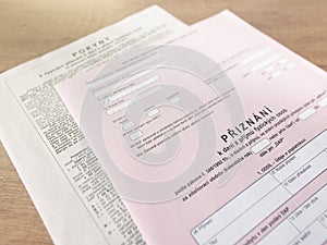 Tax form, Czech republic, Czech declaration of corporation taxes