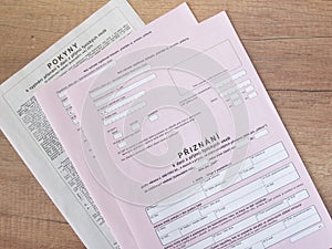 Tax form, Czech republic, Czech declaration of corporation taxes photo