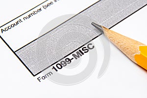 Tax Form 1099-misc on a white background.