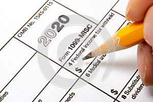 Tax Form 1099-misc on a white background.