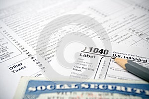 Tax forms and Social Security Card