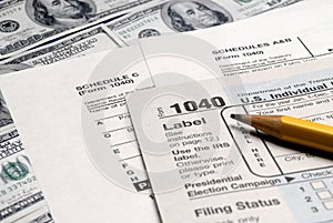 Tax Forms on top of Money