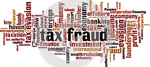 Tax fraud word cloud