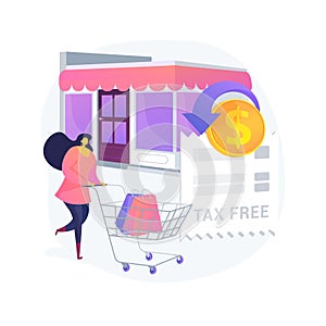 Tax free service abstract concept vector illustration.