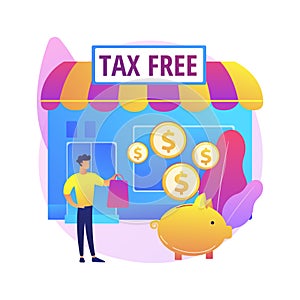 Tax free service abstract concept vector illustration.