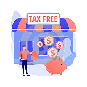 Tax free service abstract concept vector illustration.