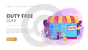 Tax free service concept landing page
