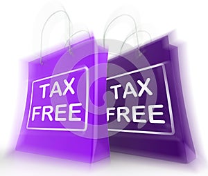 Tax Free Shopping Bag Represents Duty Exempt Discounts photo