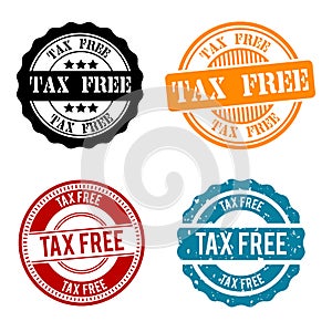 Tax Free Stamp Badge Collection - Eps 10 Vector