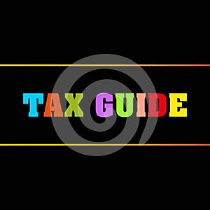 tax guide word block on black
