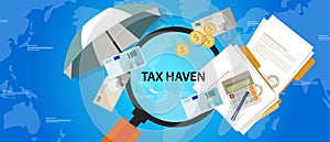 Tax haven country finance business illustration money protection