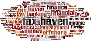 Tax haven word cloud