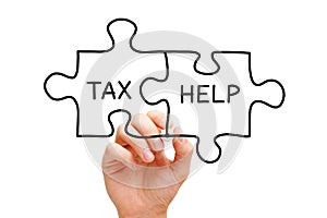 Tax Help Jigsaw Puzzle Concept