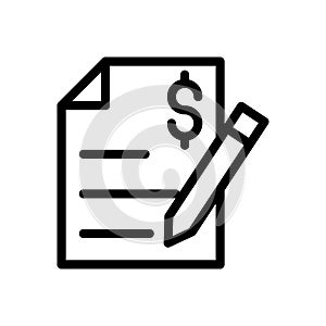 Tax vector thin line  icon