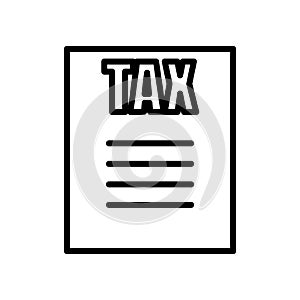 Tax icon vector isolated on white background, Tax sign , line or linear sign, element design in outline style