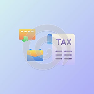 Tax icons collection with smooth style coloring
