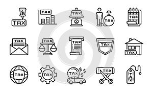 Tax  icons  vector  illustration .