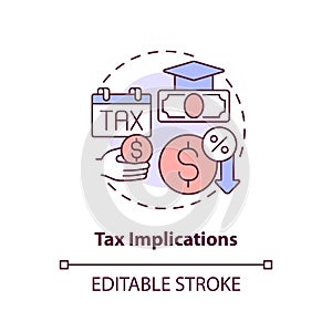 Tax implication concept icon