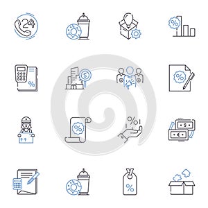 After-tax income line icons collection. Earnings, Salary, Take-home, Net, Pay, Income, Revenue vector and linear