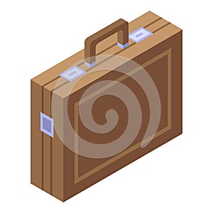 Tax inspector bag icon, isometric style