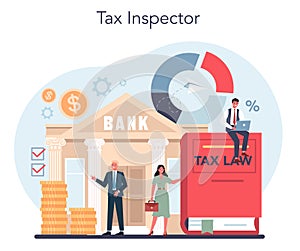 Tax inspector concept. Idea of tax reporting and control. Financial