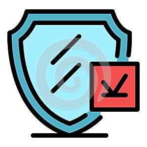 Tax inspector security icon color outline vector