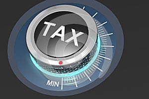 Tax knob points to minimum