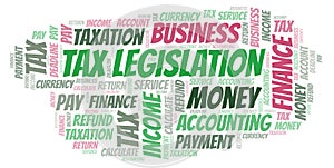 Tax Legislation word cloud photo
