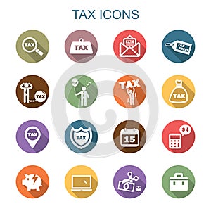 Tax long shadow icons